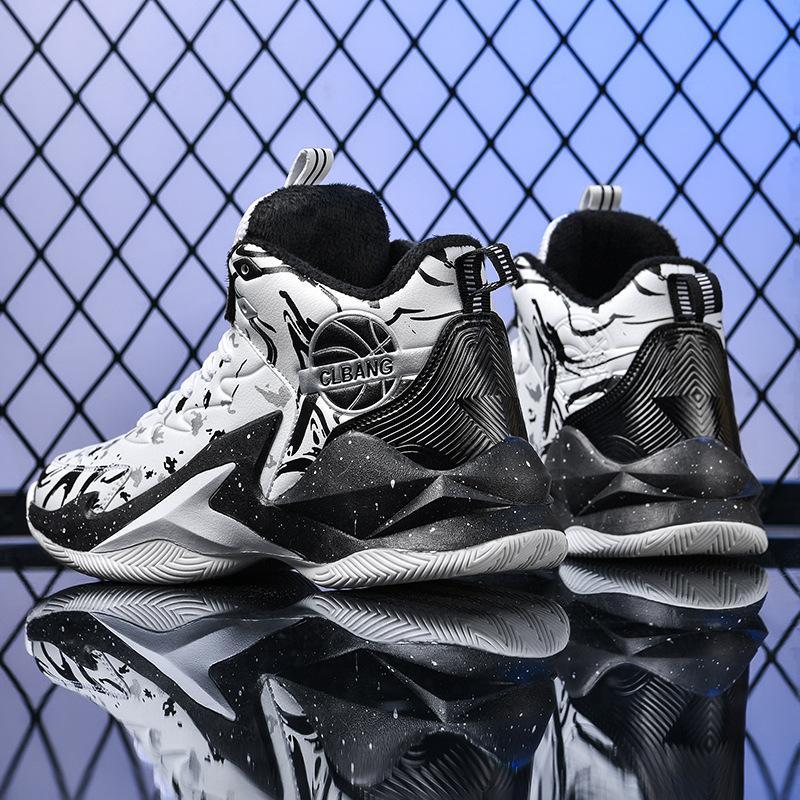 Winter new ink-dyed color-matching trendy shoes outdoor sports non-slip basketball shoes casual fashion running shoes men
