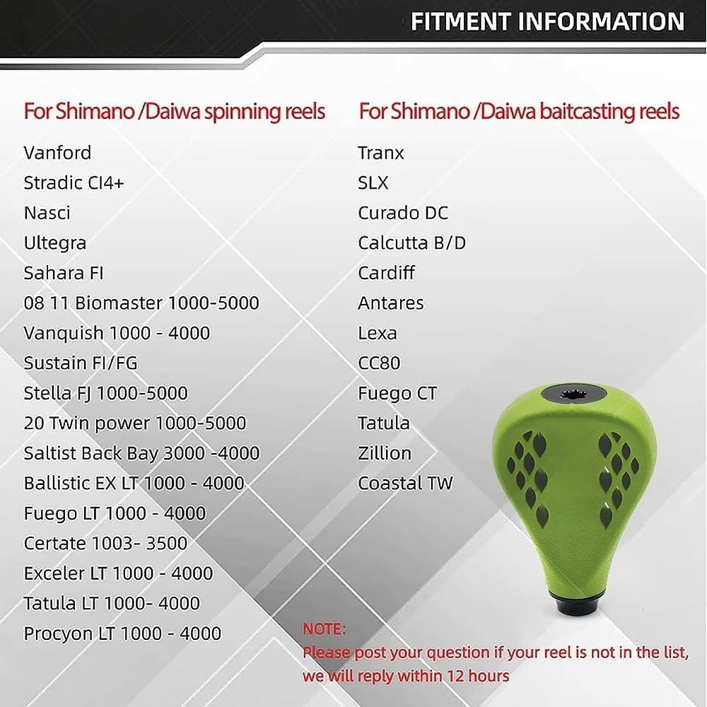 JINOHNAMILL TPE Flat Reel Power Knob 35mm TPE35 Green for Shimano NASHI FC 1000-5000