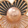 Women Brooch Imitation Pearls Enamel Glaze Flower Shape Shawl Pin Lapel Neckline Clip Anti-Exposure Buckle
