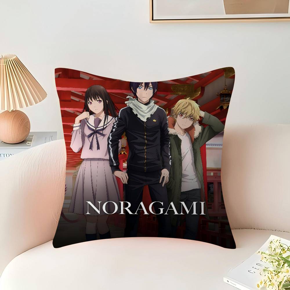 N-Noragami Anime Pillow Covers Cartoon Sofa Decorative Home Double-sided Printing Short Plush Cute Cushion Cover