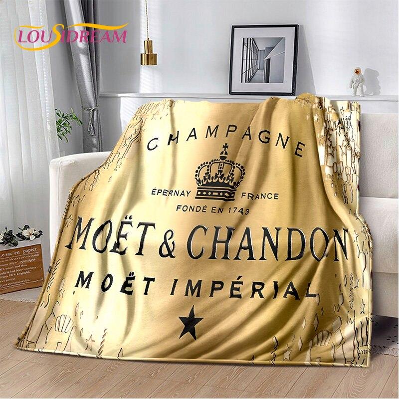 

Шампанське Moet &; Плед Chandon, Фланелевий плед, Теплий плед для дому, Вітальні, Спальні, Ліжок, Дивана, Офісу, Подарунки 75x90cm