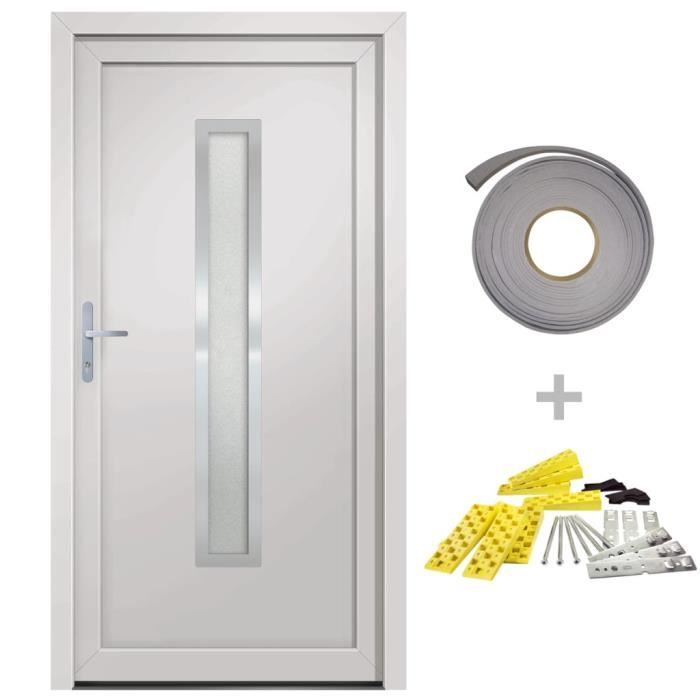VidaXL Porte d'entrée Blanc 98x200 cm PVC 3187887
