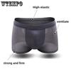 Männer Sexy Boxer Unterwäsche Unterhose Blau Schwarz L XL XXL 3XL Seidig Cool Atmungsaktives Mesh Casual Sport Mode Fitness Lüften
