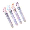 Office School Supplies Creative Cartoon Silicone 10-color Ballpoint Pen Cute Press Ballpoint Student Gift Kawai Stationery