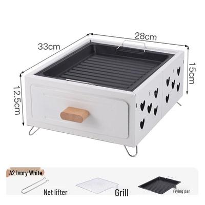 OEING Outdoor BBQ Grill and Tea Fire Pit Set