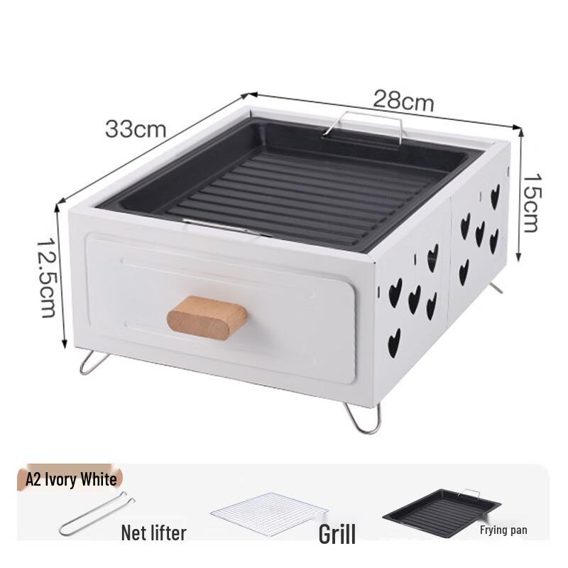 OEING Outdoor BBQ Grill and Tea Fire Pit Set Standard