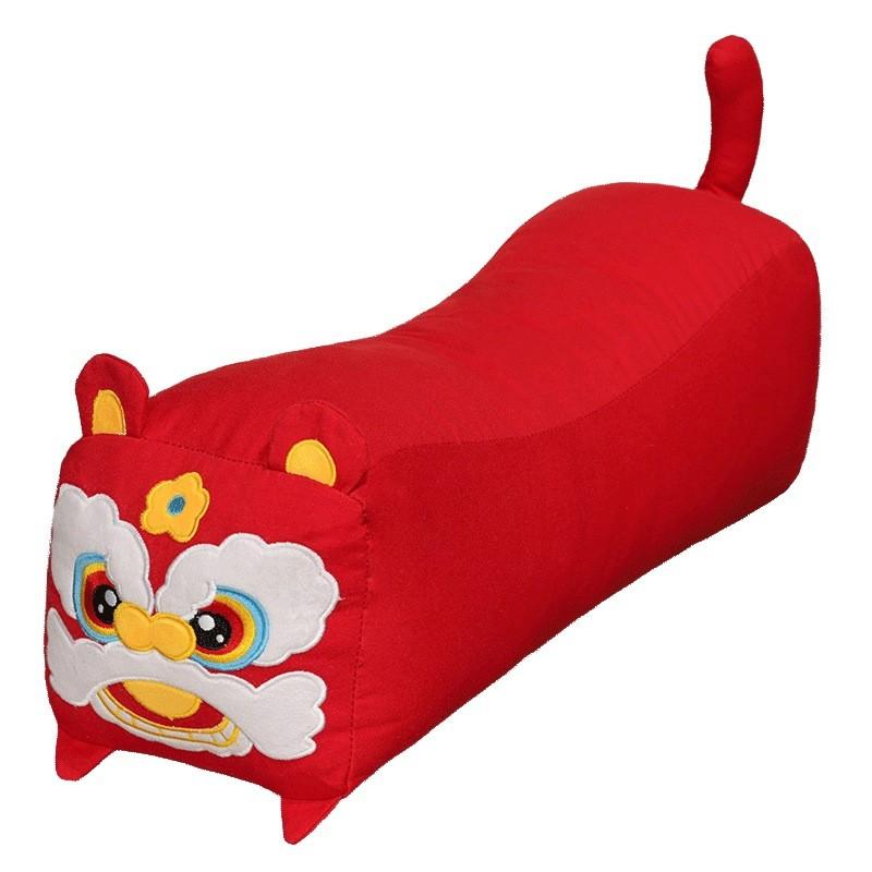 Lion And Awake Tiger Pillow With Embroidery Design For Daily Kids And Teens Gift