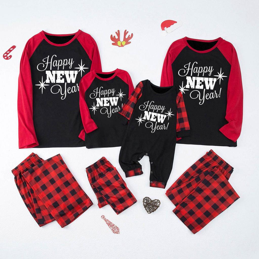 Prints Family Matching Long Sleeve Tops+Pants Set Family Matching Sets