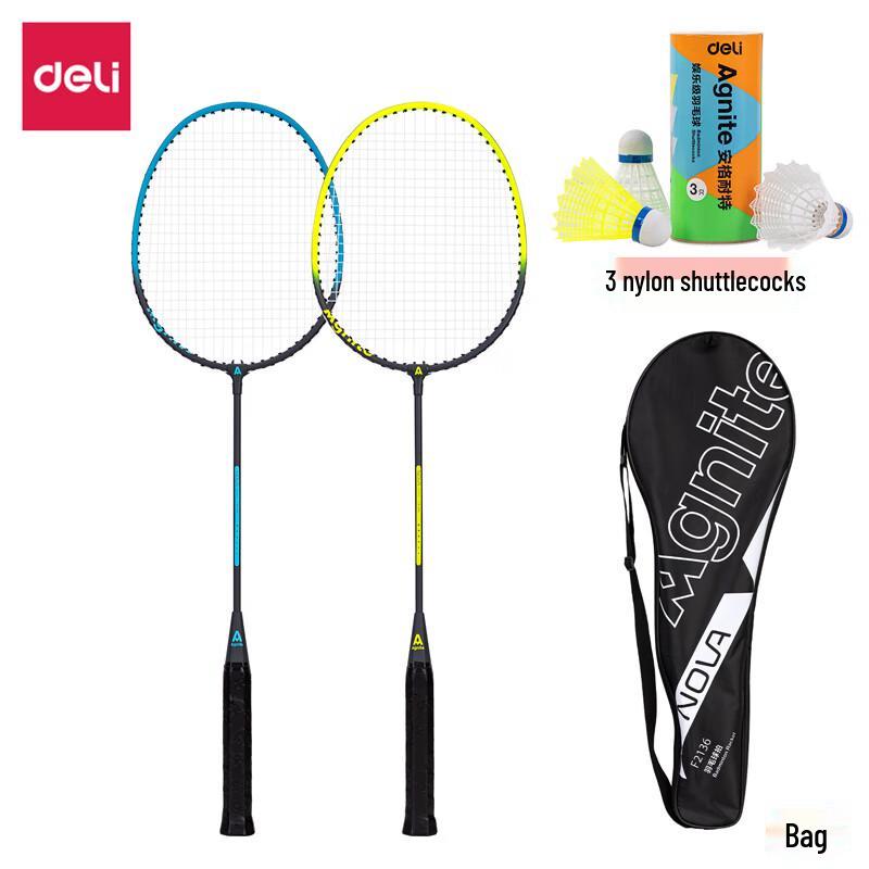 Deli Badminton Racket Set with 3 Shuttlecocks