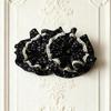 Elegant French Pastoral Floral Pleated Hair Tie with Exquisite Lace