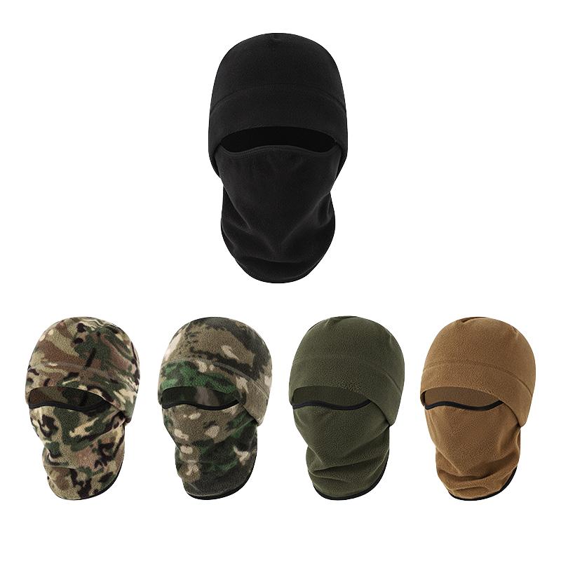 Winter Solid Color Outdoor Sports Mask with Hood Full Face Mask Ear protection Warm and Windproof