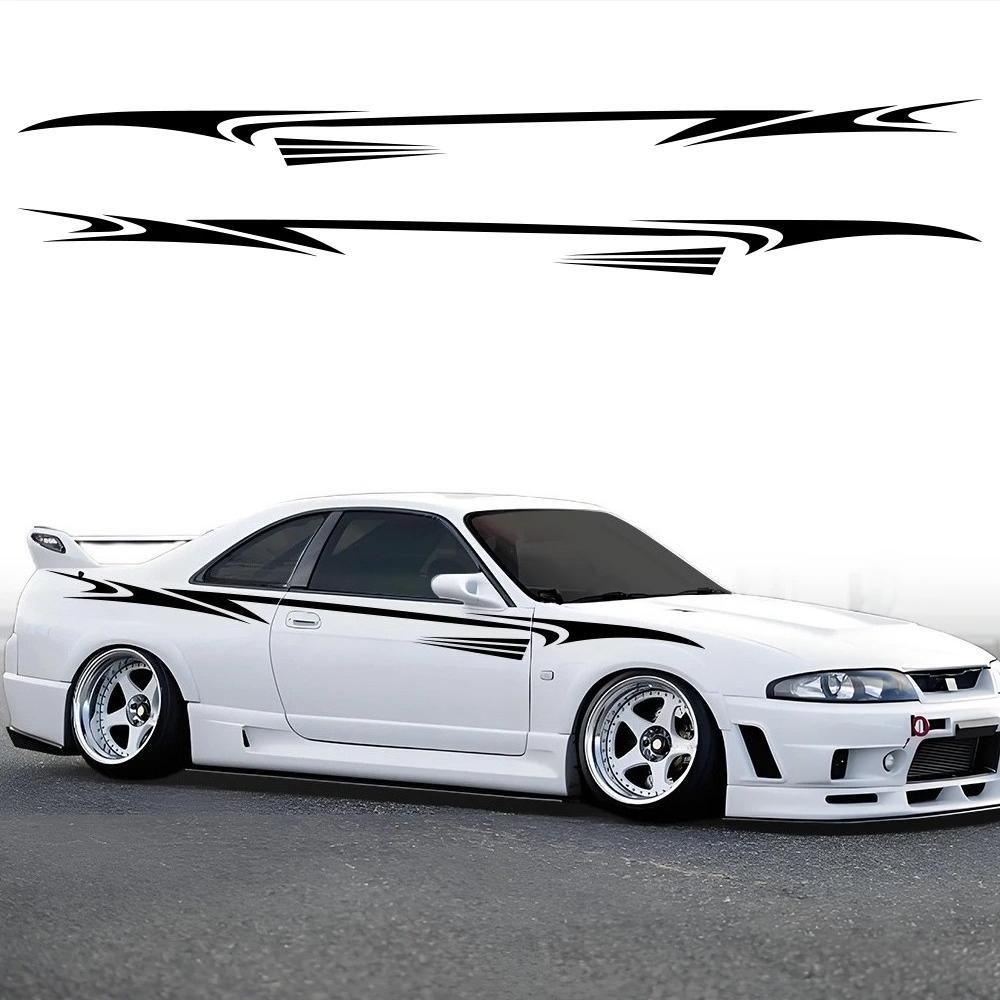 2 PCS Car Body Waistline Stickers Long Stripes Vinyl Decals Waterproof Personalized Car Styling Decoration Stickers Accessories