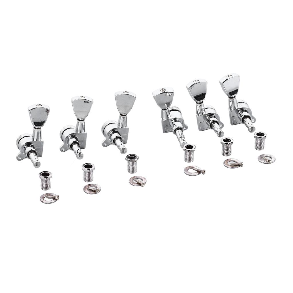 6PCS Guitar Locking Tuners Triangular Hd String Tuning Key Pegs NaMachine Hds Replacement 3 Right 3 Left