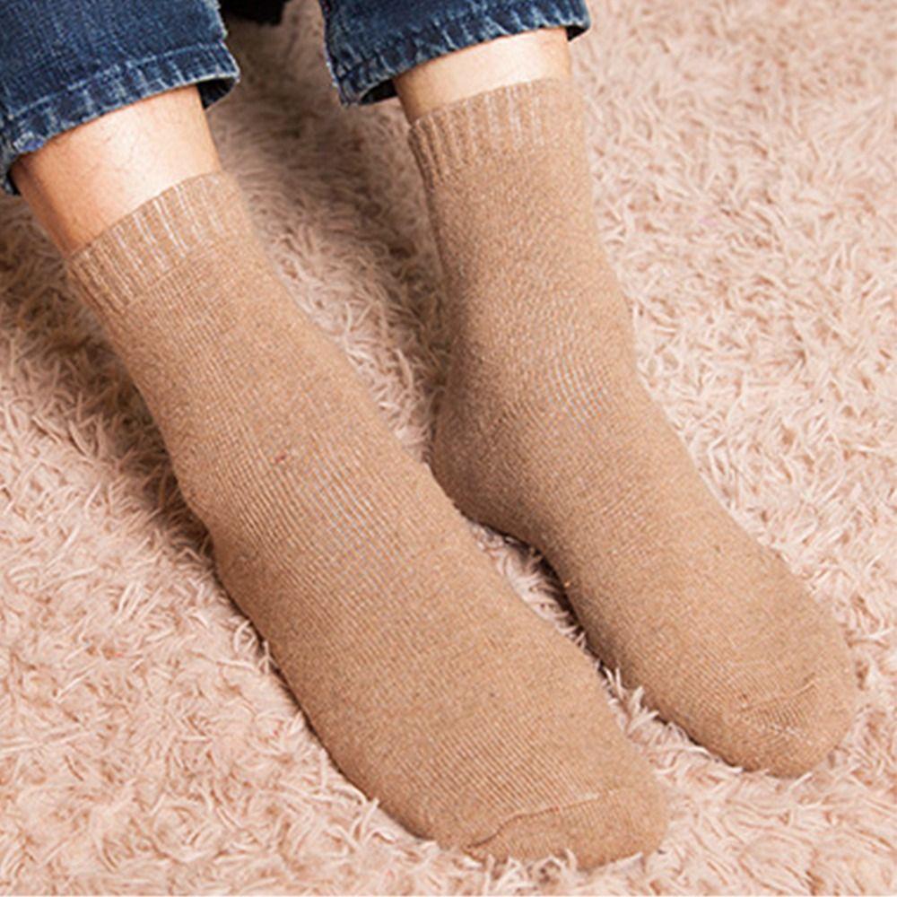 Thermal Warm Mid-calf Socks Terry Socks Wool Socks Thicker Solid Socks Cashmere Hosiery Men Socks