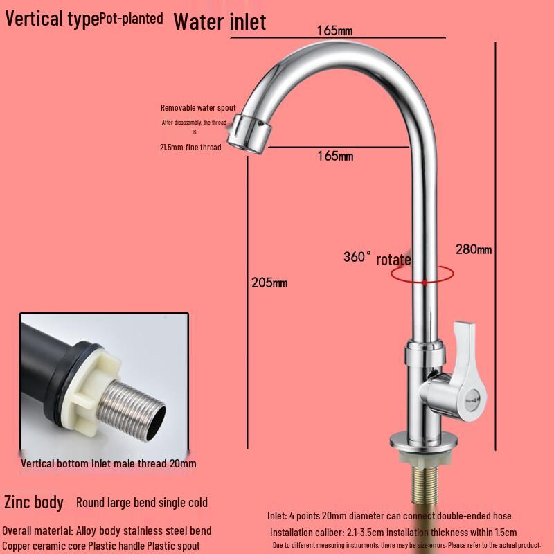 

Mengguan Stainless Steel Hot & Cold Basin Faucet