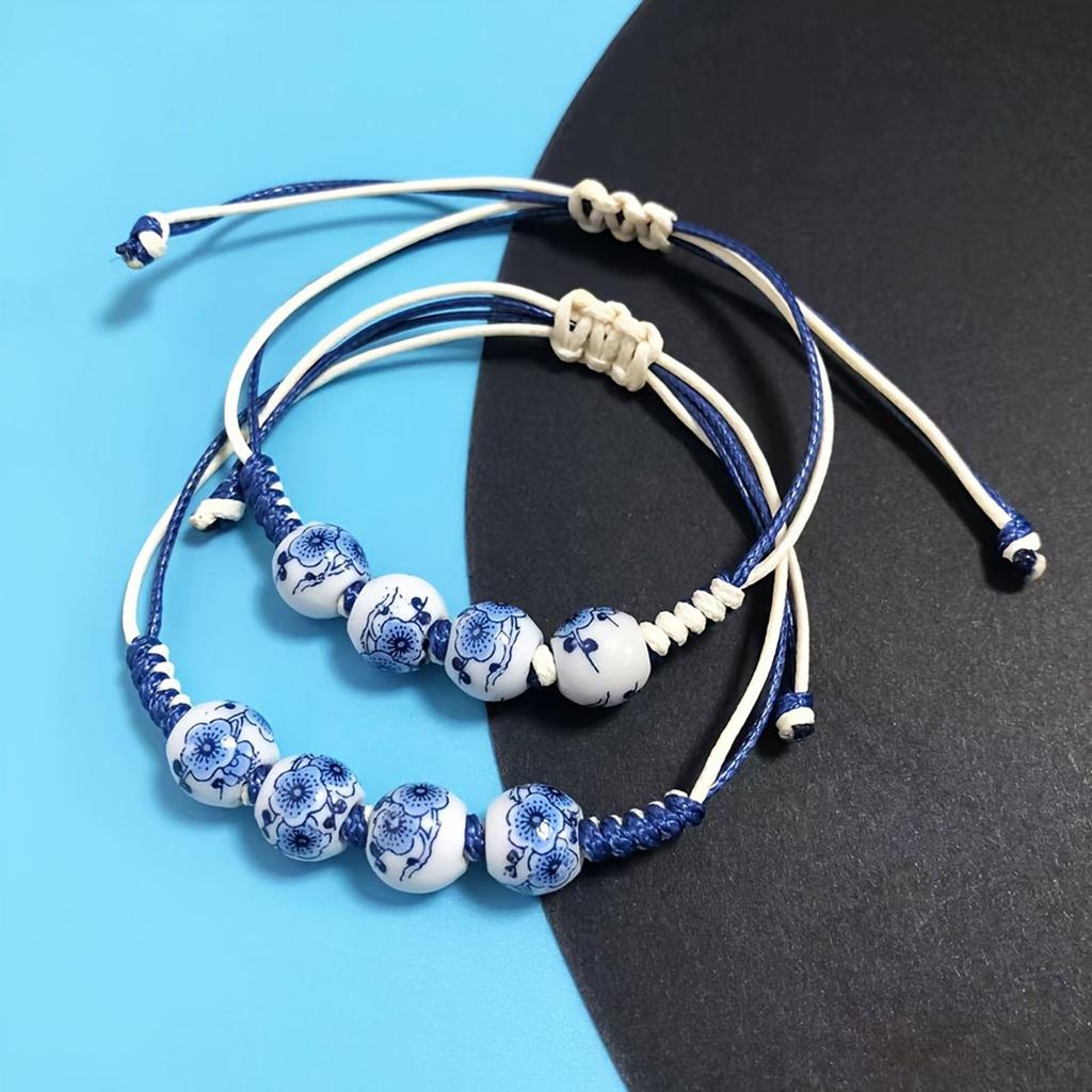 Stylish Oriental Inspire Ceramic Bead Bracelet Accessory for Daily Wear Or Special Occasions Adding Personalize Charm