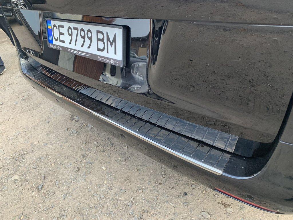 Накладка на задний бампер OmsaLine Черный Хром (нерж) для Mercedes Vito/V-class W447 2014- гг