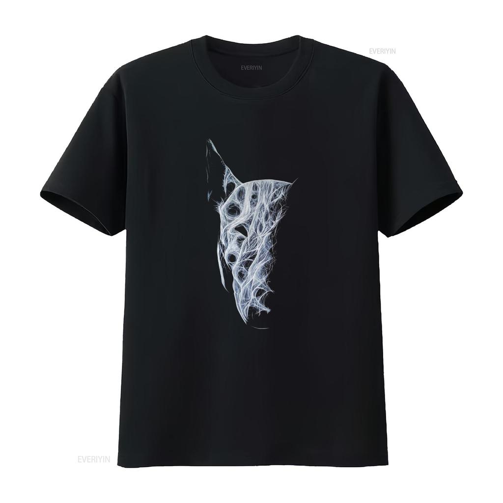 Abstract White Dog Bullterrier T Shirt for American Fashion Lovers Vintage Washed Soft Versatile Streetwear