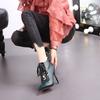 Fashion FHC 2024 New Women Naked Boots,High Heeled Autumn Shoes,Short Botas,Front Lace-up,Pointed Toe,34-39,Black,Green,Dropship