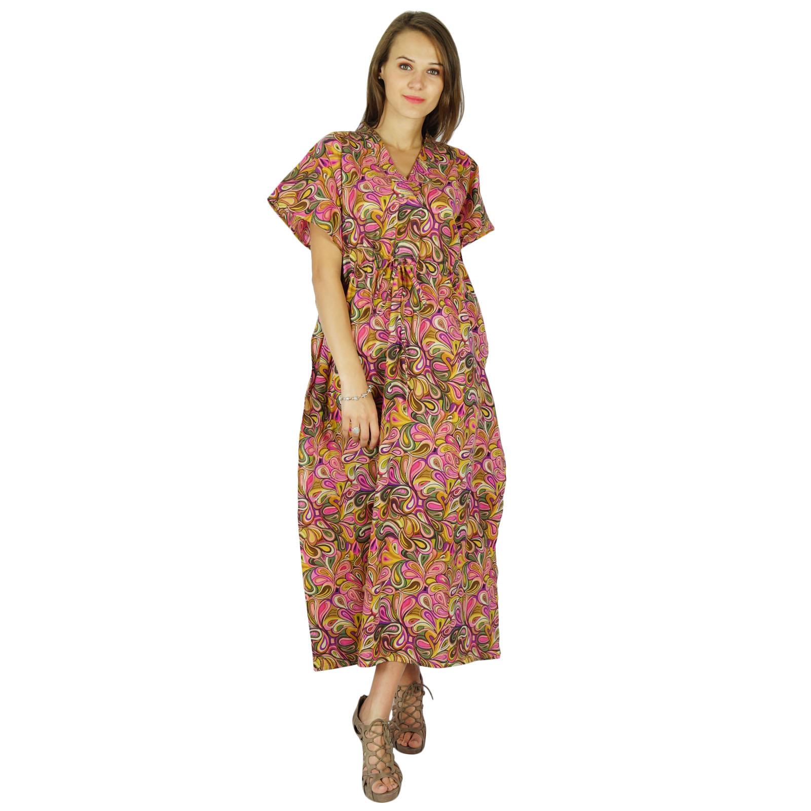 

Кафтан Bohemian Phagun Long Maxi Nightwear Бавовняний кафтан з квітковим принтом 8 рожевий