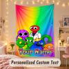 Custom Personalized Tapestry,Rainbow Friends Print Custom Name Text Wall Art Hanging for Bedroom