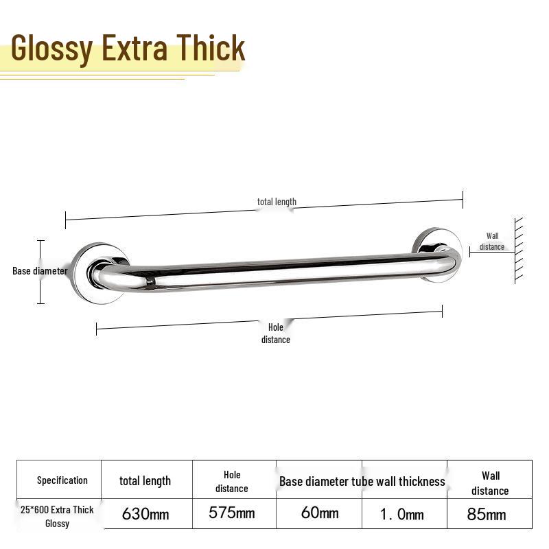 

Нескользящий безопасный поручень из нержавеющей стали для ванных комнат пожилых и инвалидов