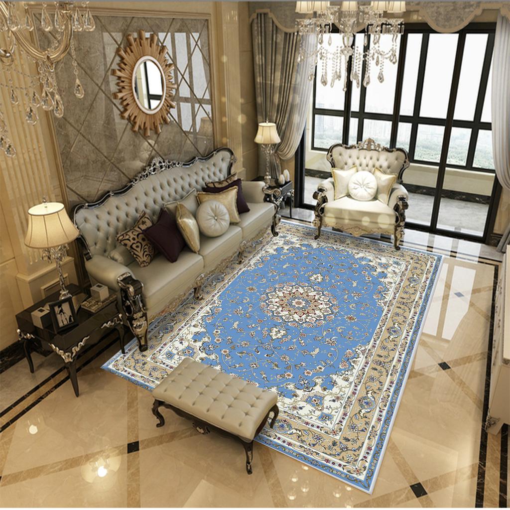 Indian Moroccan Carpet Area Rug Floor Mats Ethnic Style Children Play Mat Bedroom Trendy Non-slip Living Room Flannel Home Decor