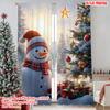 2pcs 2D Flat Printing Merry Christmas Popular Curtains Charming Snowman with Christmas Tree 100% Polyester Without Electricity