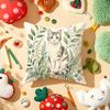 Tropical Jungle Flora Cat Cushion Cover Soft Short Plush DoubleSided Printing Home Decor Machine Washable Pillow Case Gift
