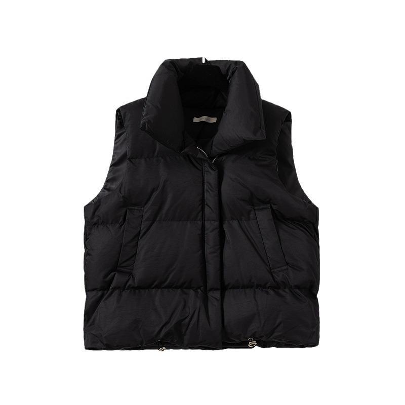 Baumwollweste Damen Herbst und Winter Kleiner Duftender Wind Stehkragen Neu Ärmellose Baumwolljacke Weste Tragen Jackenclip Tide