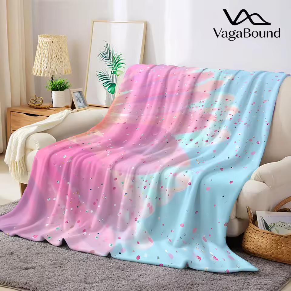 Pink Glitter Daisy Flannel Blanket Warm Soft Halloween Christmas Decorative Couch Warm Cozy All-Season Gift