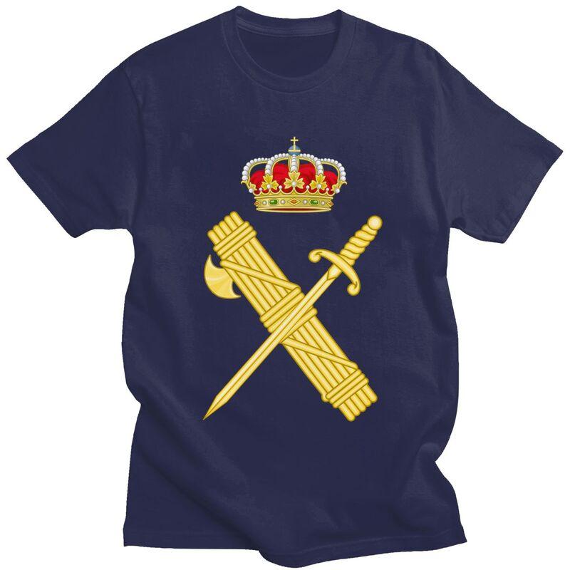Custom Emblem Of The Spanish Civil Guard Tshirts Men Short Sleeve T Shirt Spanish Coat Of Arms Tshirt Slim Fit Pure Cotton Tee