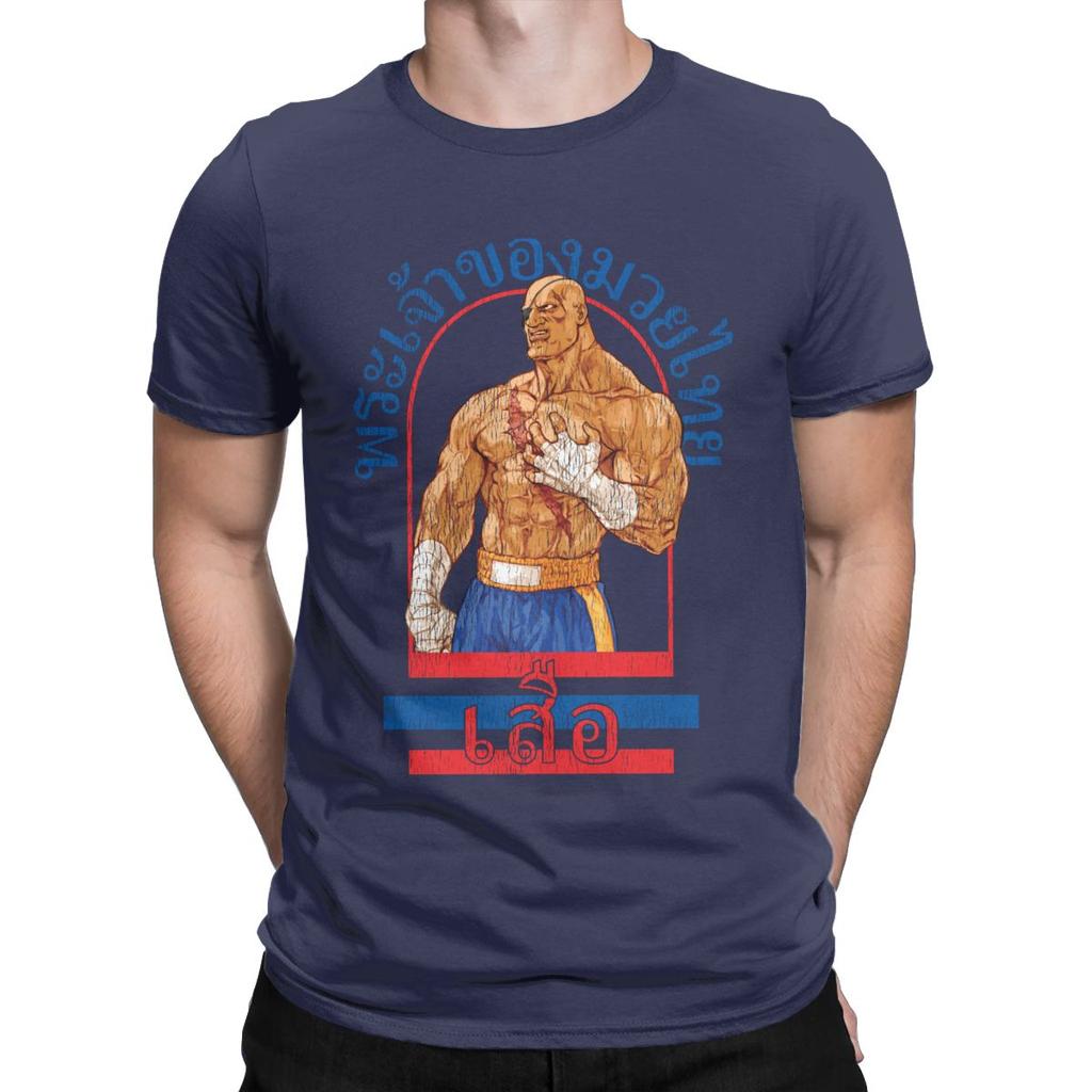 Sagat God Of Muay Thai Gym street fighter thai boxing Men's T Shirt Short Sleeve Crew Neck T-Shirt 100% Cotton Plus Size Tops