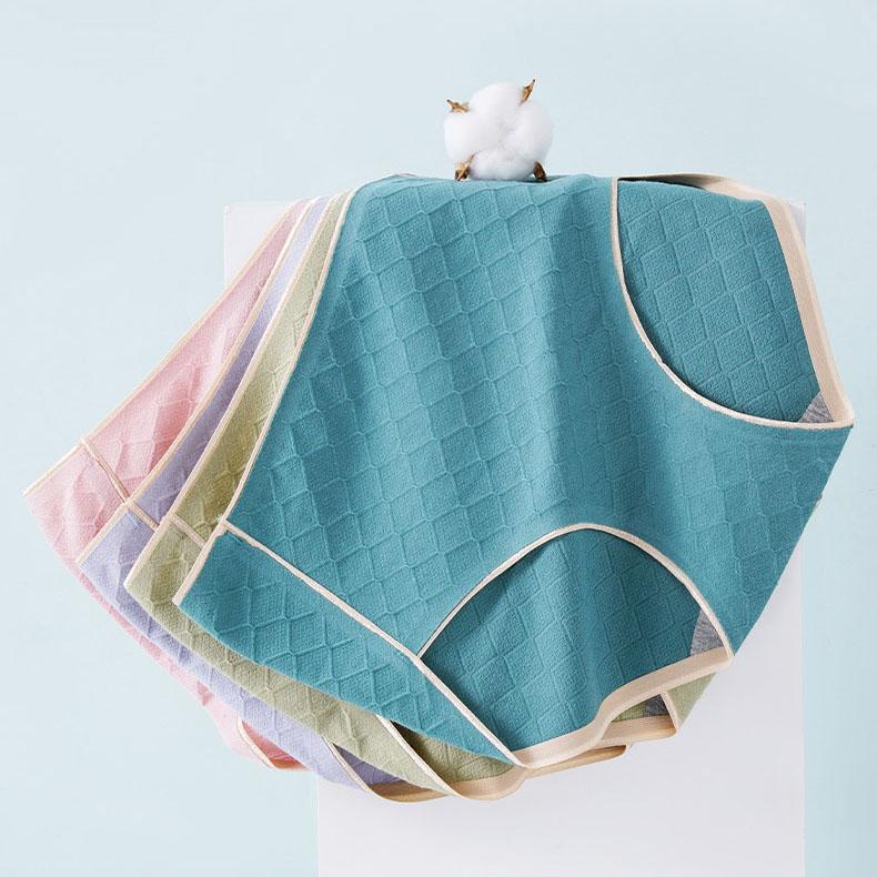 4 Teile/satz Süße Mädchen Einfarbig Slips Bequeme Atmungsaktive Baumwolle Nahtlose Hohe Taille Höschen Große Größe Casual Unterhosen