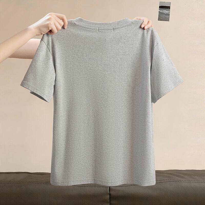 Damen T-Shirt mit Rundhalsausschnitt und Strasssteinen