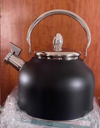 

2.5L Stainless Steel Spray Color Whistling Kettle With Heat Resistant Handle Stainless Steel Teapot For All Stovetops