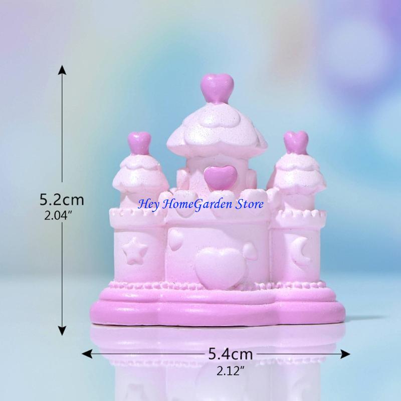 652F Romantic Miniature Castle Micro Landscape Decoration Figurines DIY Cake Fairy Garden Resin Xmas Birthday Ornament
