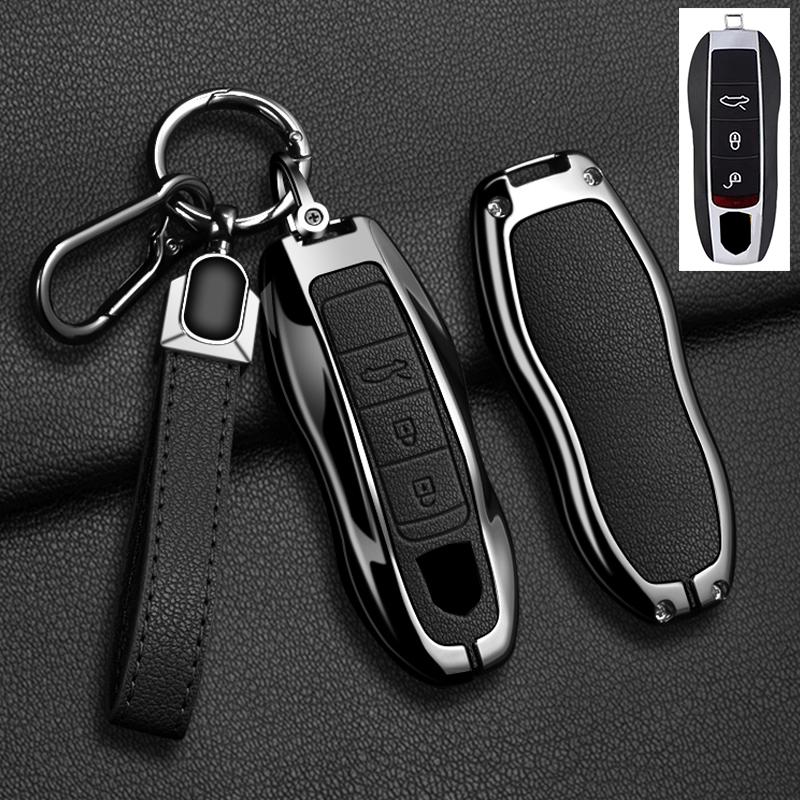 Car Key Case Cover For Porsche Panamera Spyder Carrera Macan Cayman Cayenne 911 970 981 991 Zinc Alloy Car Protector Keychains