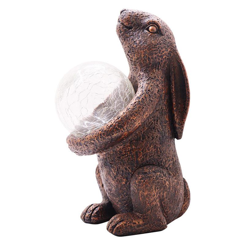 

Resin Garden Bunny Figurine With Solar Light For Outdoor Decor And Lawn Accent