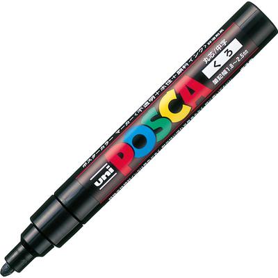 Mitsubishi Pencil Uni Posca Sign Medium Round Pack of 10 Water-Based Pens, Tip, Black, PC5M.24,