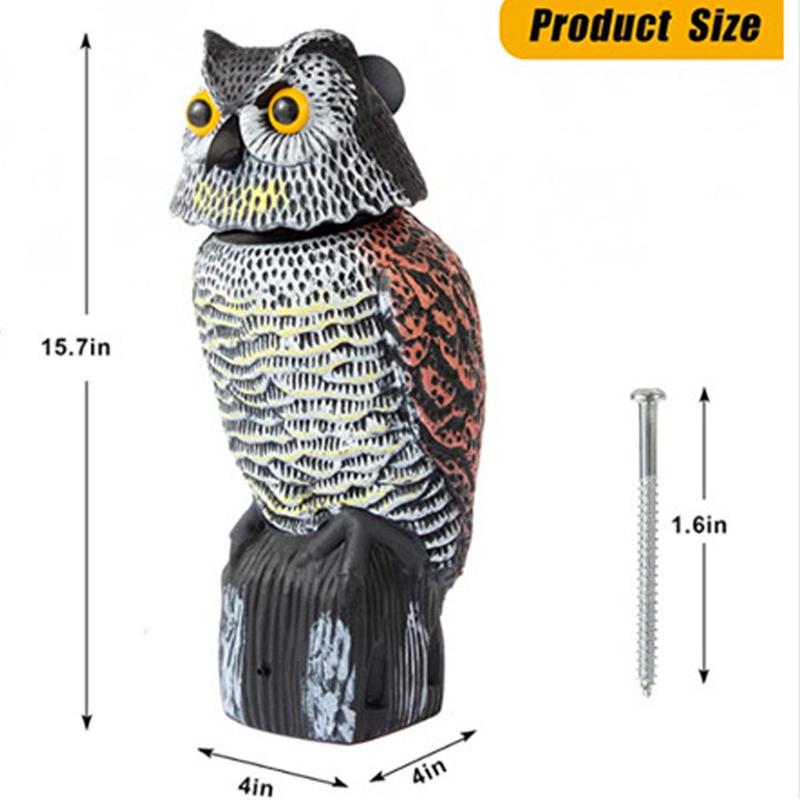 Чучело совы, качающее головой, для отпугивания птиц, пугало, искусственная сова, уличное украшение для сада, чучело совы для отпугивания птиц