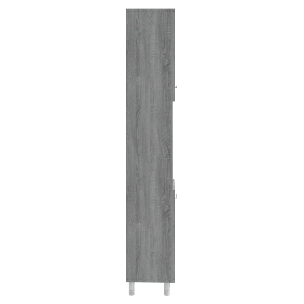 Bathroom Cabinet Gray Sonoma 30 X 30 X 179 Cm Particleboard