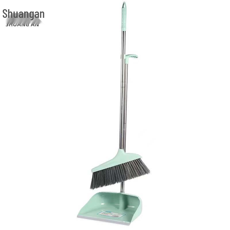 Household Soft-Bristle Broom and Dustpan Set
