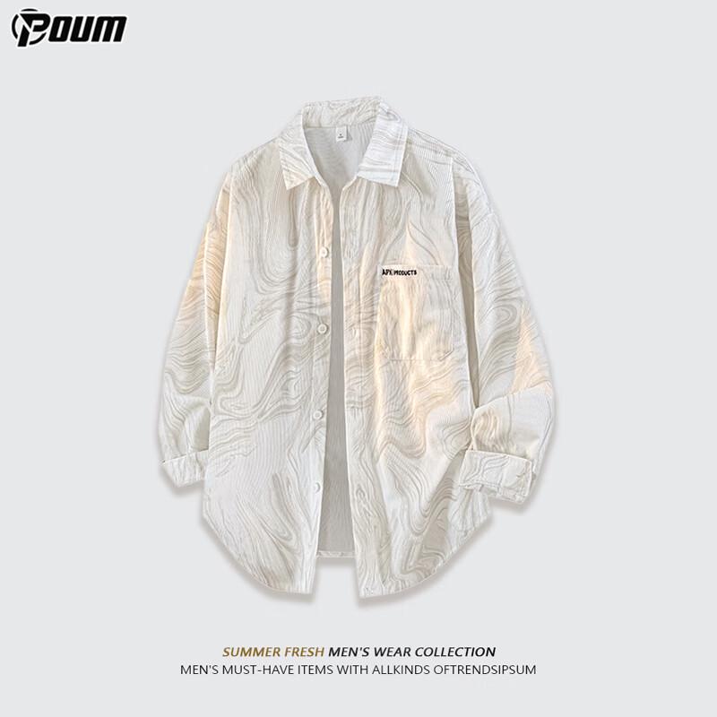 

POUM Men s Premium Tie-Dye Long Sleeve Casual Shirt XL
