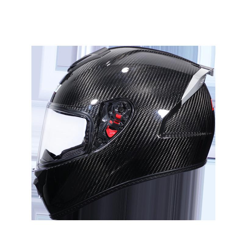 Qike carbon fiber motorcycle helmet, personalized lightweight full-face helmet for all seasons, ultra-light men's full-face helmet