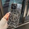 Funny 3D Hollow Spider Case for iPhone 16 15 14 13 12 11 Pro Max Soft TPU Plating Heat Radiation Cover for iPhone 14 15 16 Plus