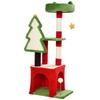 Christmas Cat Tree, 120cm Cat Tower with Scratching Post & Board, Platform, Toys, Green