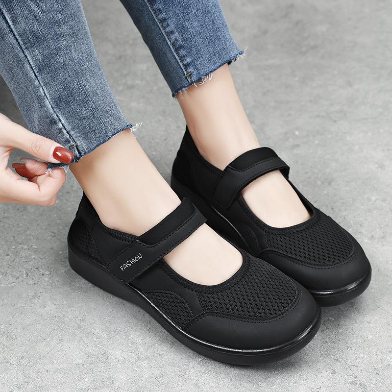 Shoes women's shoes summer new soft sole not tired feet mother shoes Velcro middle-aged and elderly casual elderly shoes