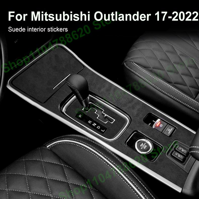 for Mitsubishi Outlander 2017-2022 Suede Door Anti-Kick Pad Central Control Gear Panel Decorative Protective Film Car Accessory
