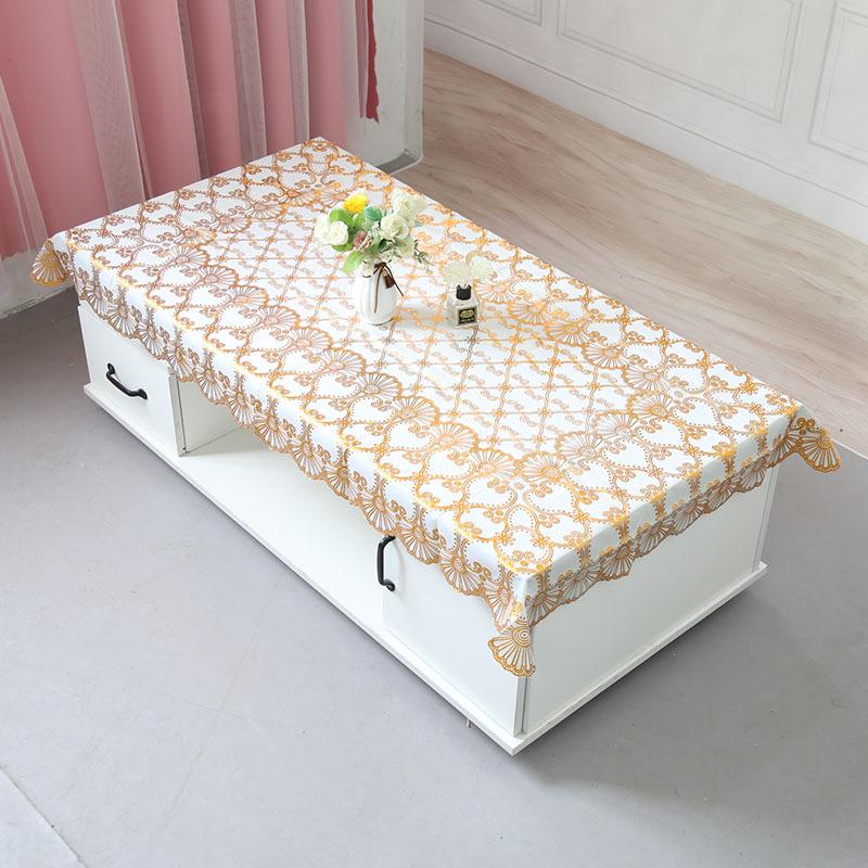 Waterproof, Heat-Resistant PVC Tablecloth - Oil-Proof, Wash-Free, European Style Rectangular Dining or Coffee Table Cover, Pastoral Design.